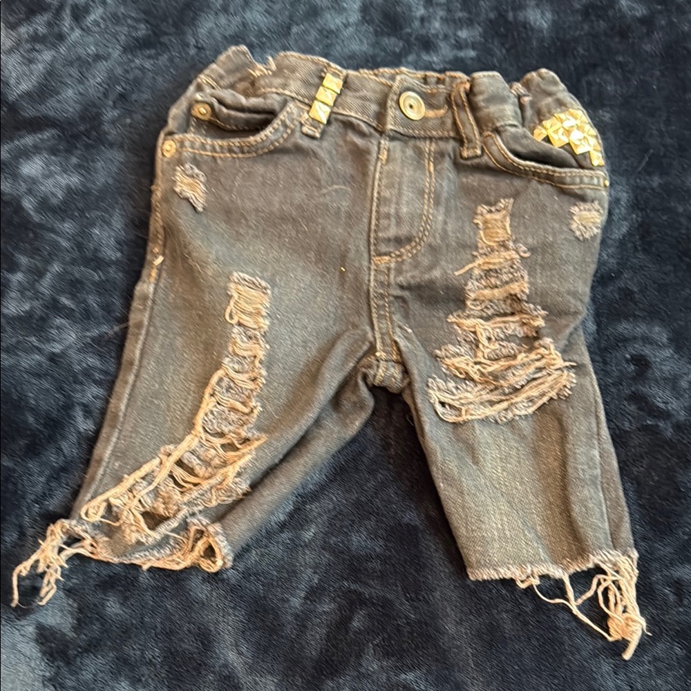 The Children's Place Black Distressed Denim Jean shorts